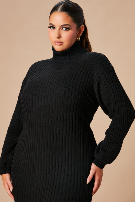 turtle neck sweater dress